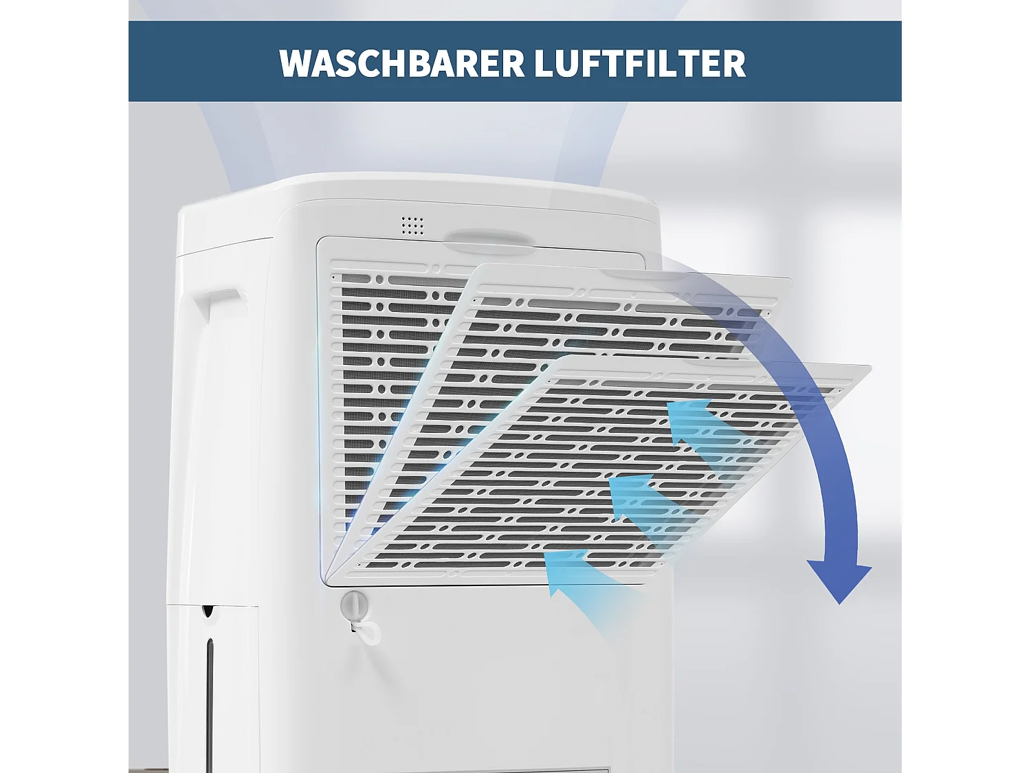 Déshumidificateur 12L/jour, 3 en 1, déshumidificateur, purificateur d'air et séchoir, réservoir de 1.5L, minuterie 24h, écran LED, pour 15㎡, Blanc