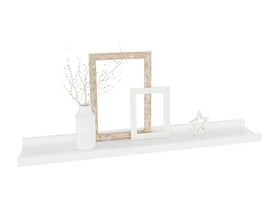 Wandplanken 4 stuks Wit 60x9x3 cm