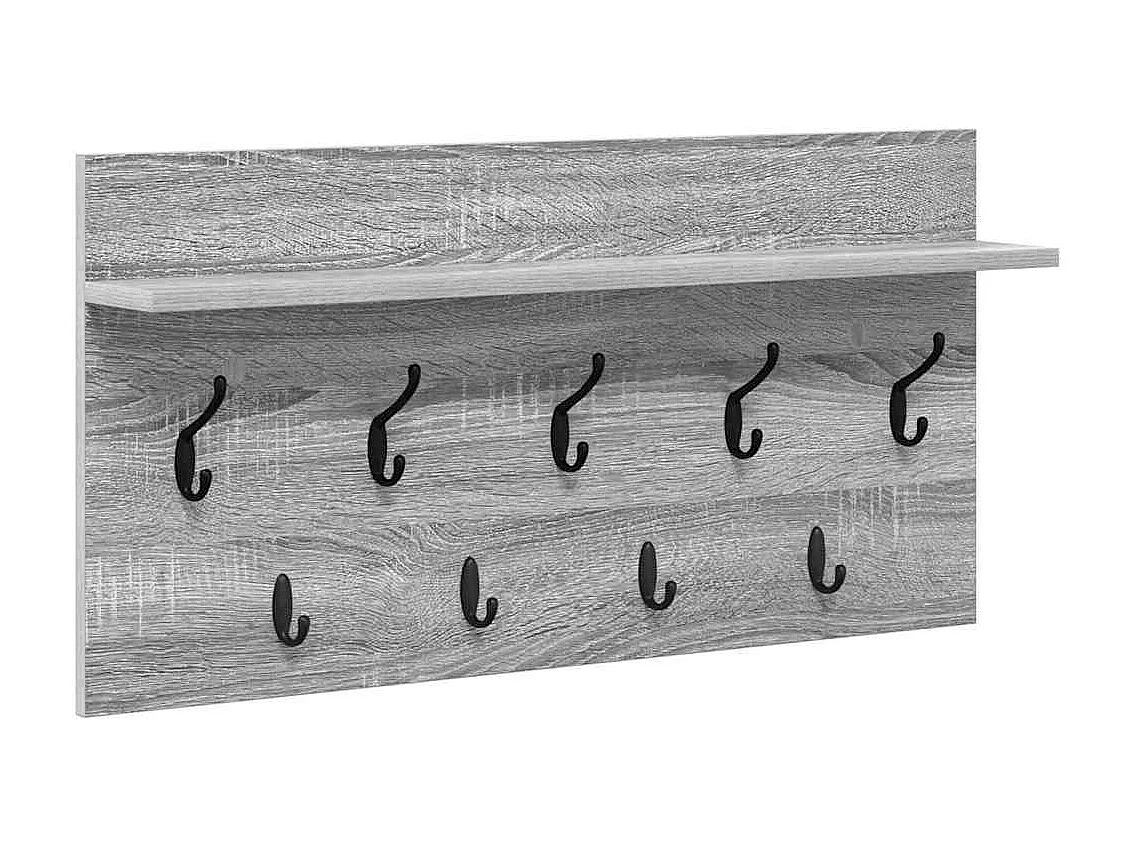 Appendiabiti da parete Sonoma con ripiano, grigio, 80 x 40 x 12 cm