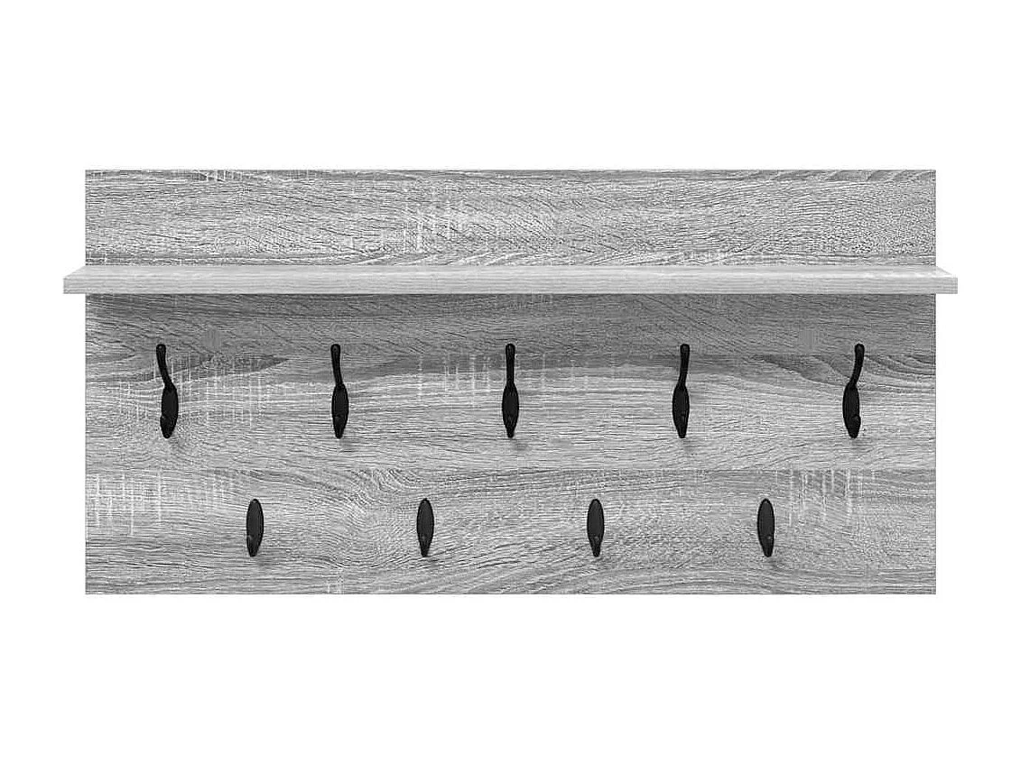 Appendiabiti da parete Sonoma con ripiano, grigio, 80 x 40 x 12 cm