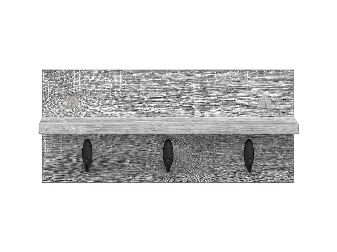 Sonoma wandkapstok met plank, grijs, 40 x 10,5 x 18 cm