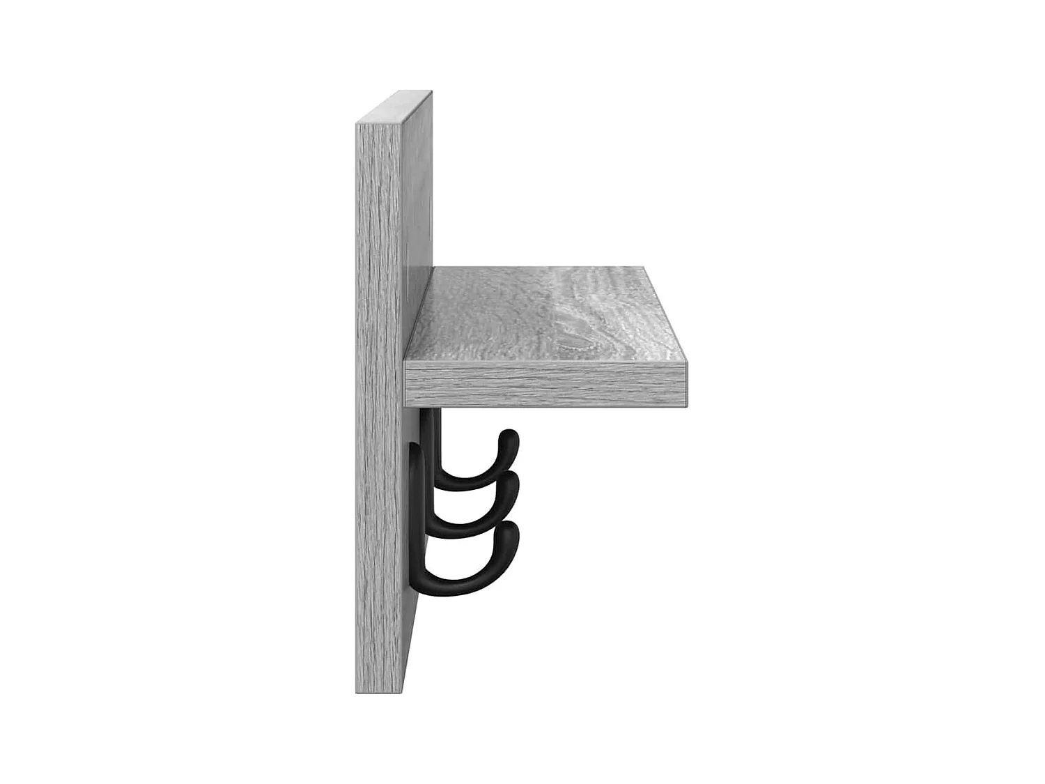 Sonoma wandkapstok met plank, grijs, 40 x 10,5 x 18 cm