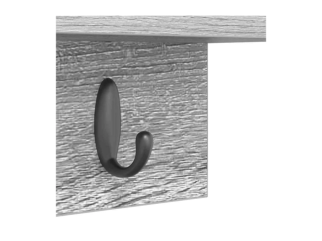 Sonoma wandkapstok met plank, grijs, 40 x 10,5 x 18 cm