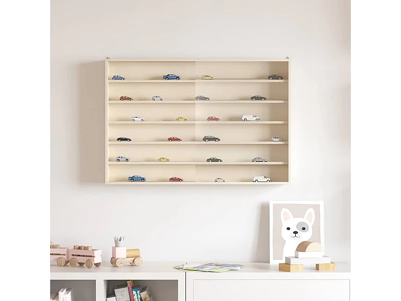 Braune Holzvitrine 80 x 8,5 x 54 cm Sperrholz