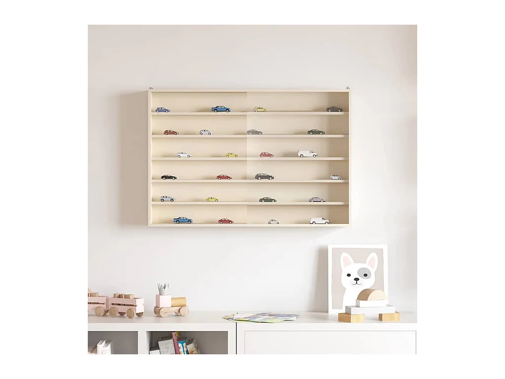 Scatola espositiva in legno marrone 80 x 8,5 x 54 cm compensato