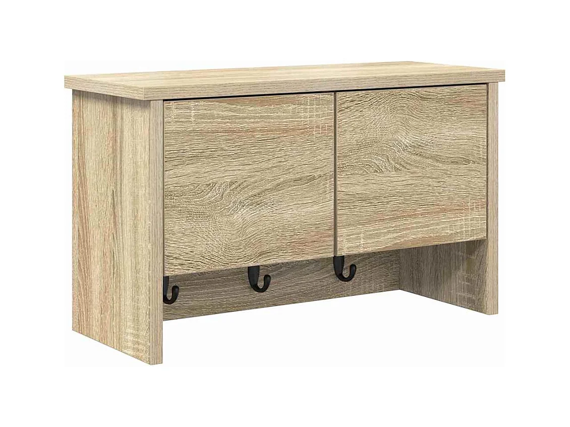 Appendiabiti da parete con ripiano in rovere Sonoma 50 x 20 x 30 cm