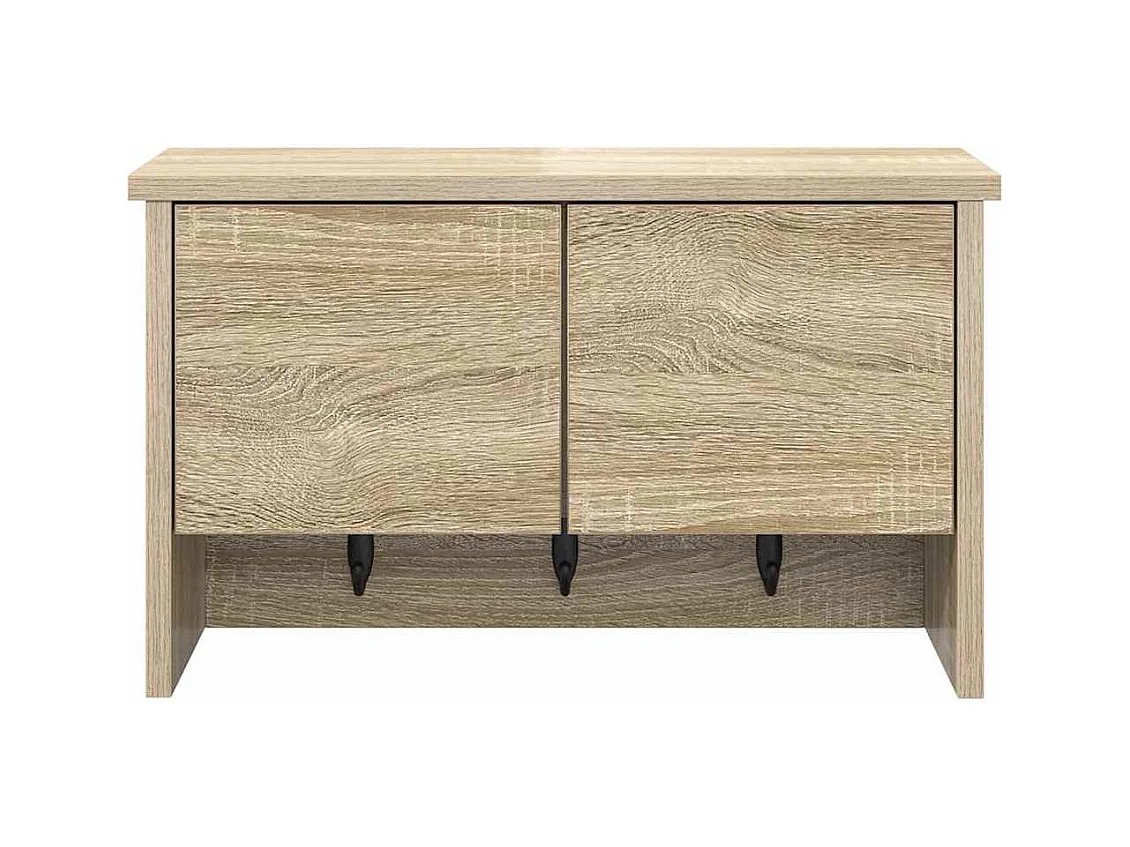 Appendiabiti da parete con ripiano in rovere Sonoma 50 x 20 x 30 cm