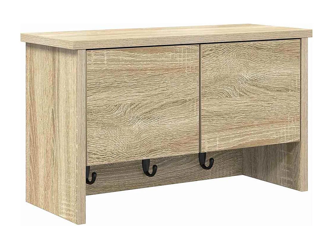 Appendiabiti da parete con ripiano in rovere Sonoma 50 x 20 x 30 cm