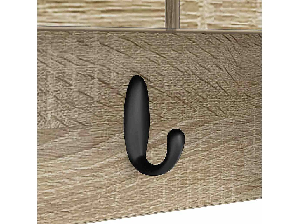 Appendiabiti da parete con ripiano in rovere Sonoma 50 x 20 x 30 cm