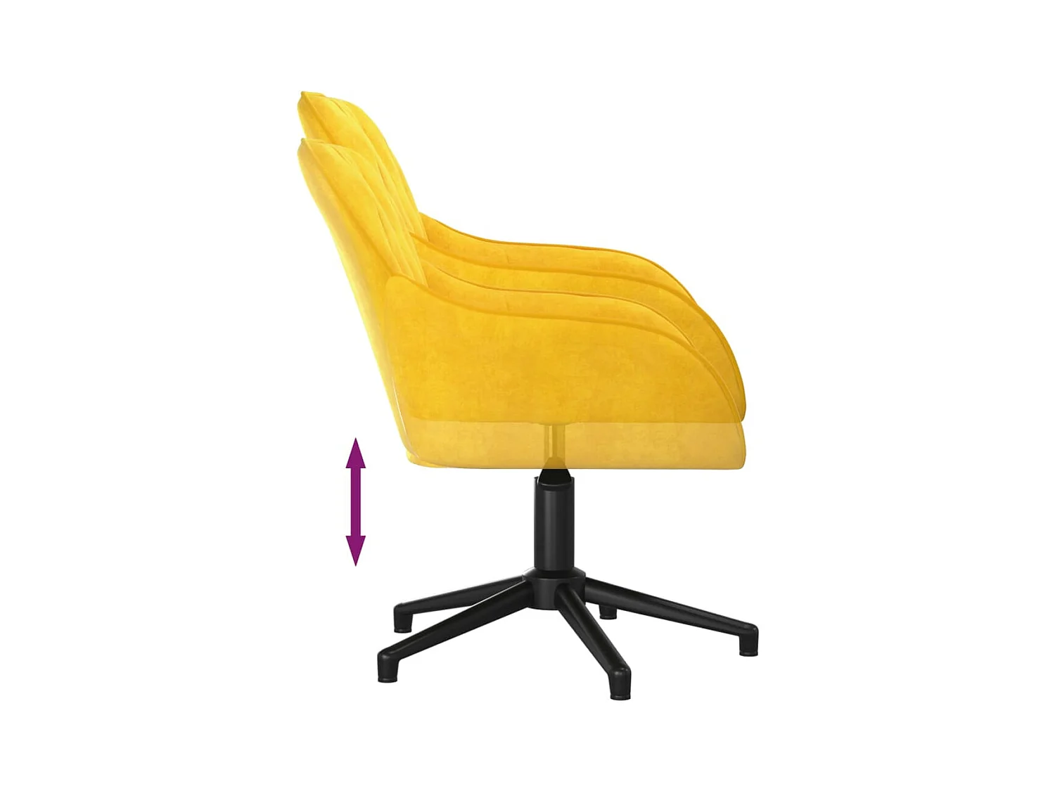 Chaises pivotantes à manger lot de 2 Jaune Velours