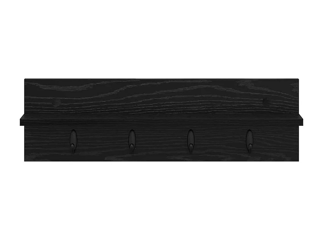 Appendiabiti da parete con ripiano Rovere nero 60 x 10,5 x 18 cm