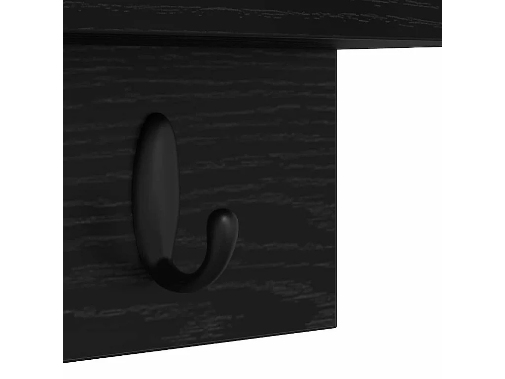 Appendiabiti da parete con ripiano Rovere nero 60 x 10,5 x 18 cm