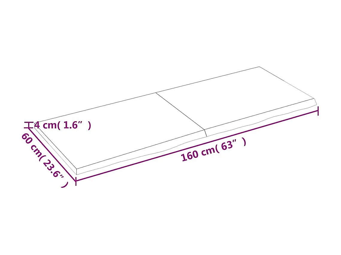 Donkerbruine wandplank van behandeld massief eikenhout