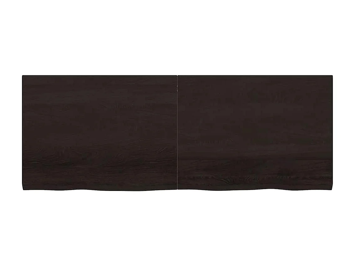 Mensola da parete marrone scuro in legno massello di rovere trattato