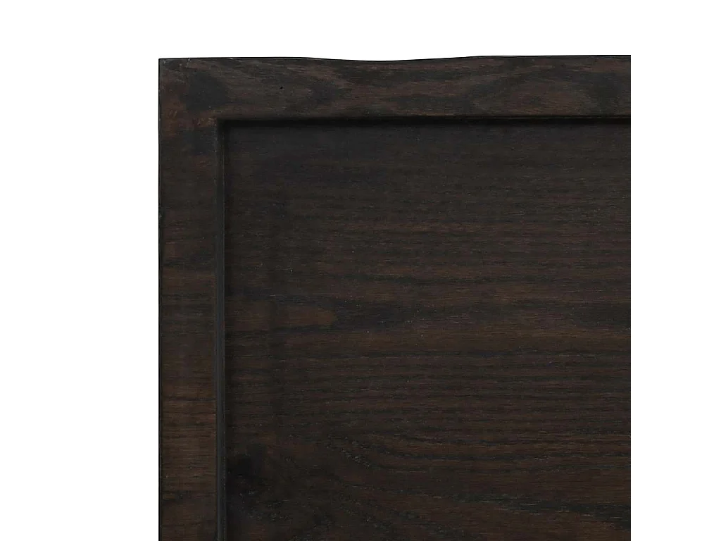 Mensola da parete marrone scuro in legno massello di rovere trattato