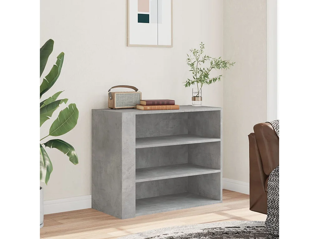 Mobiletto da parete grigio cemento 75x35x60 cm in legno ingegnerizzato