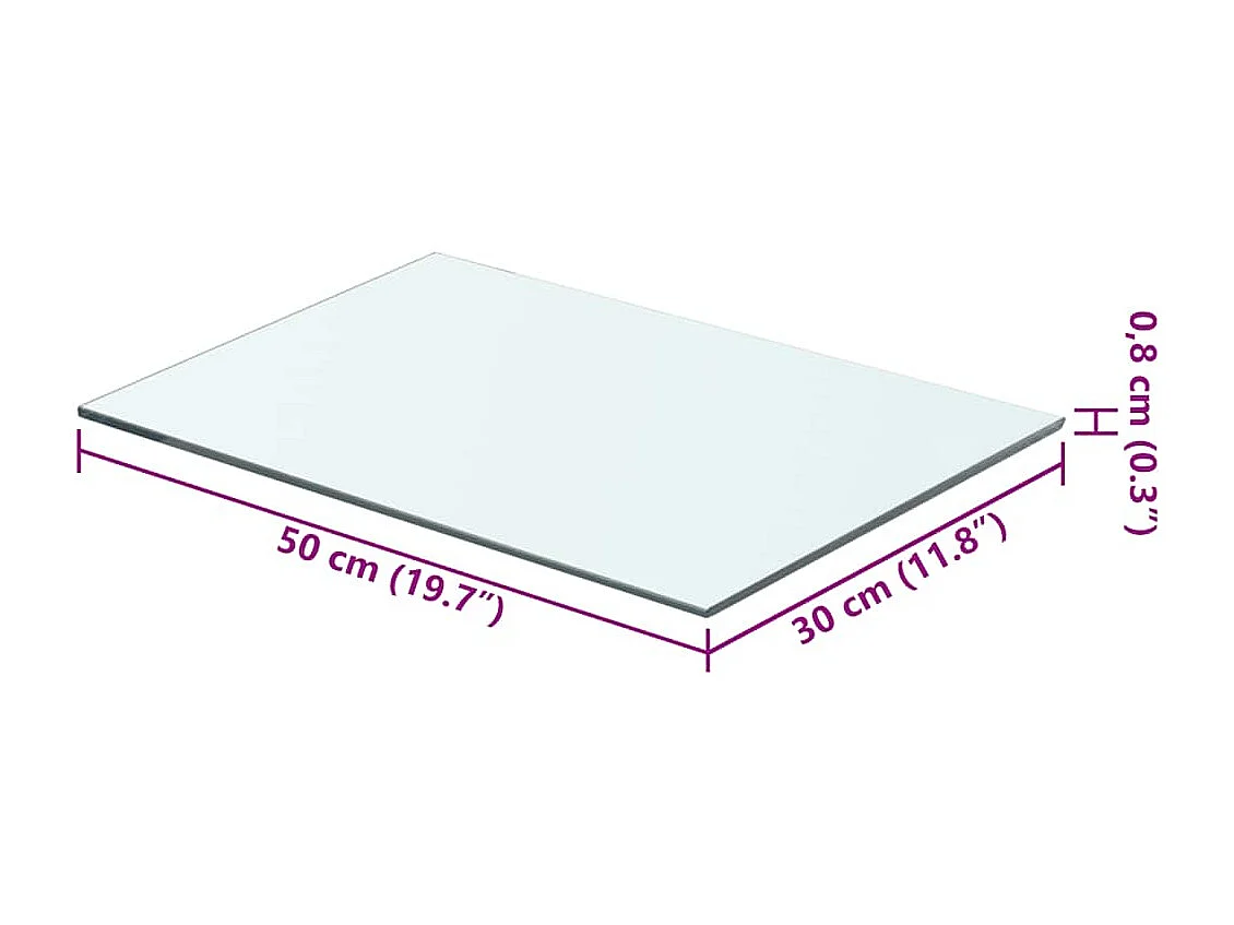 Plankpanelen 2 stuks Transparant glas 50 x 30 cm