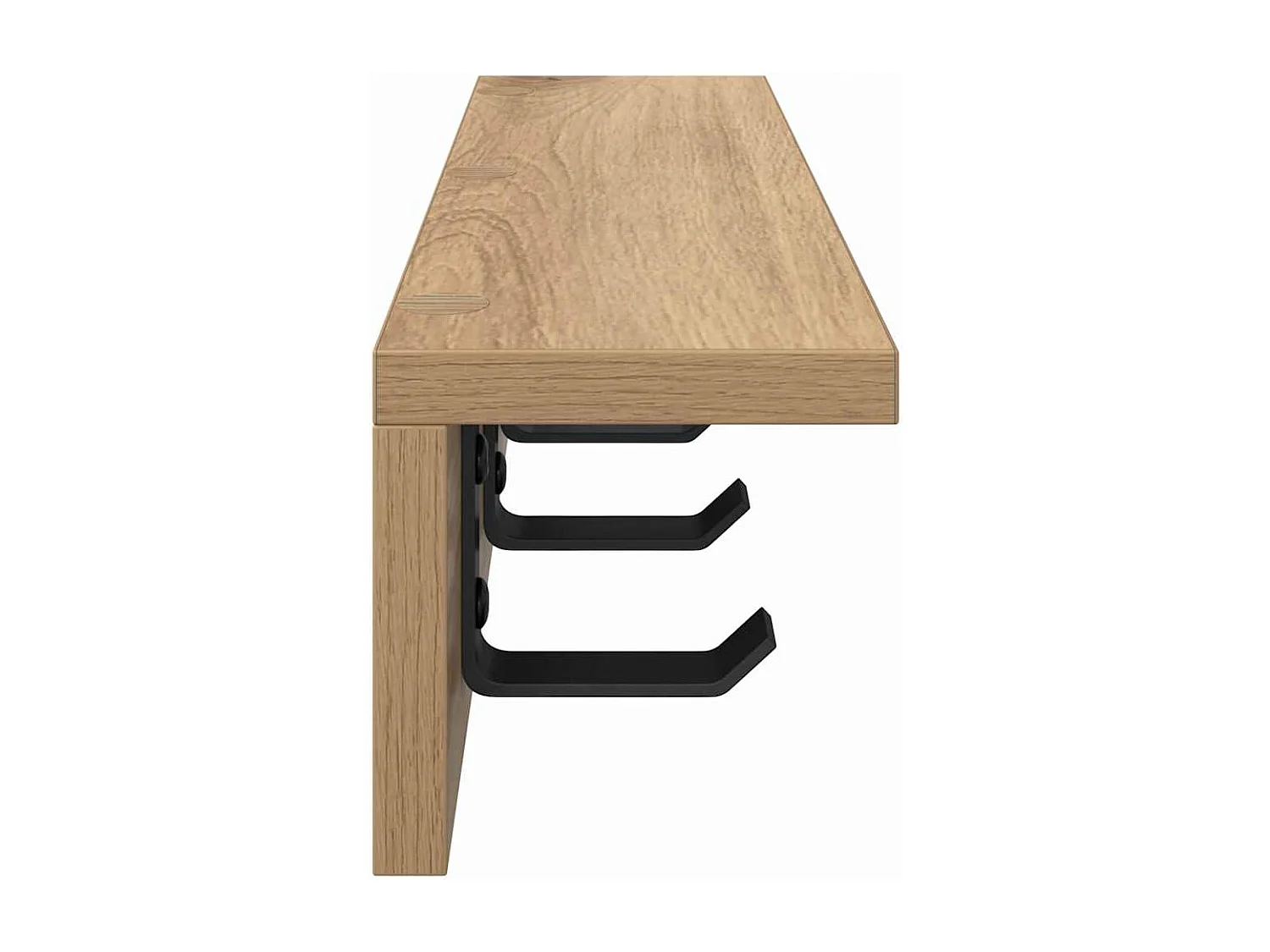 Porte-manteau mural chêne artisanal 40 x 10.5 x 10.5 cm