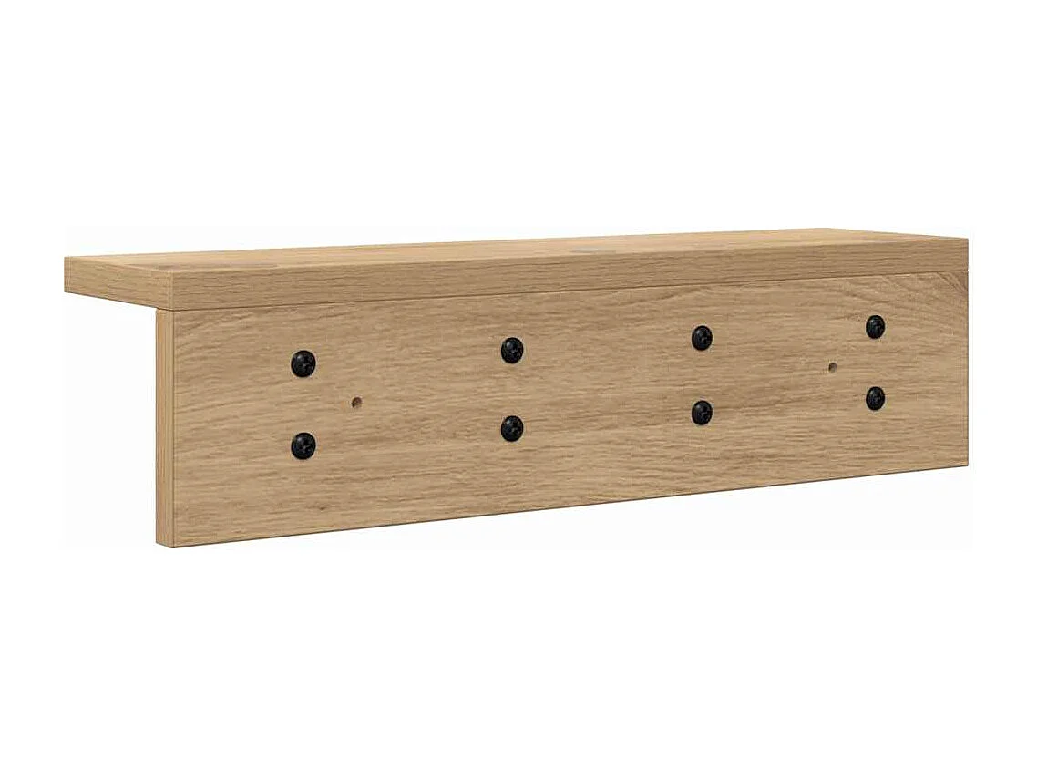 Porte-manteau mural chêne artisanal 40 x 10.5 x 10.5 cm