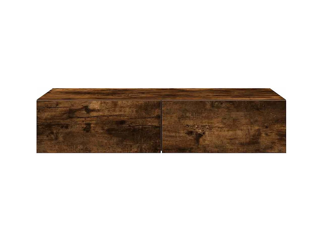 Étagère murale avec tiroirs chêne fumé bois d'ingénierie