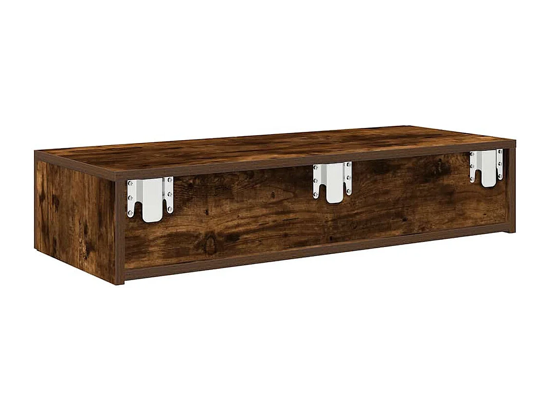 Étagère murale avec tiroirs chêne fumé bois d'ingénierie