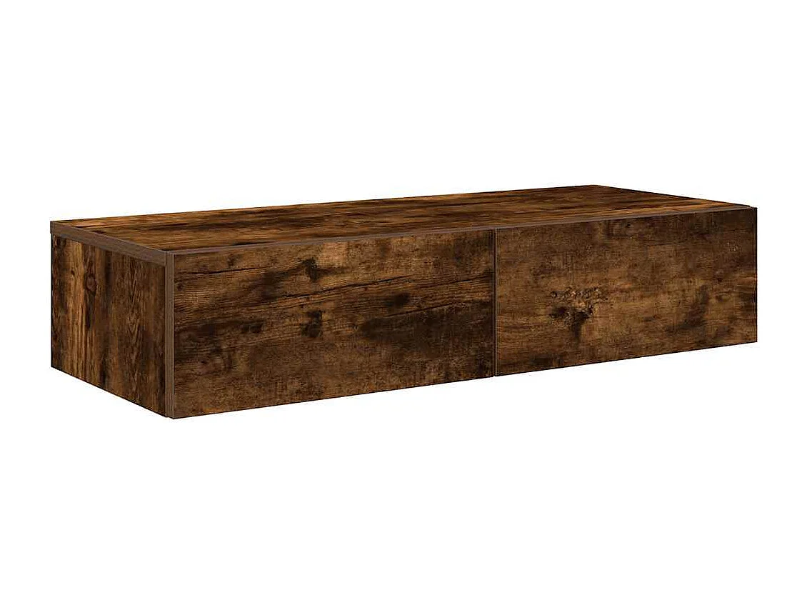 Étagère murale avec tiroirs chêne fumé bois d'ingénierie
