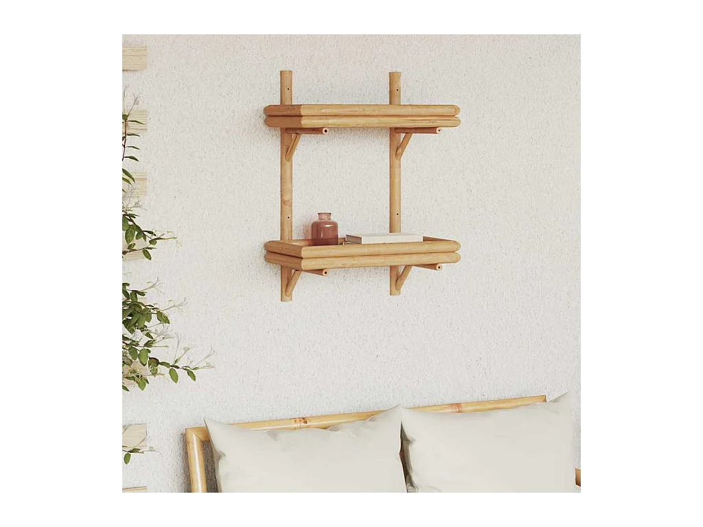 Wandplank met plank Bruin 45 x 26 x 60 cm Bamboe