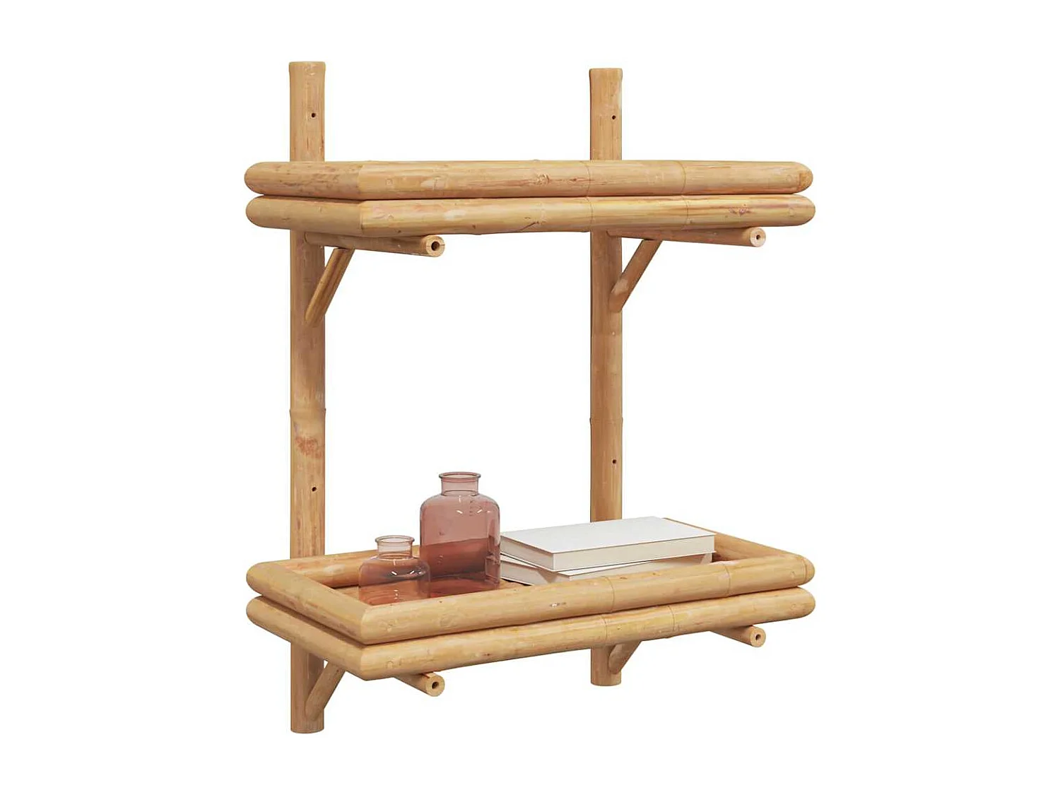 Wandplank met plank Bruin 45 x 26 x 60 cm Bamboe