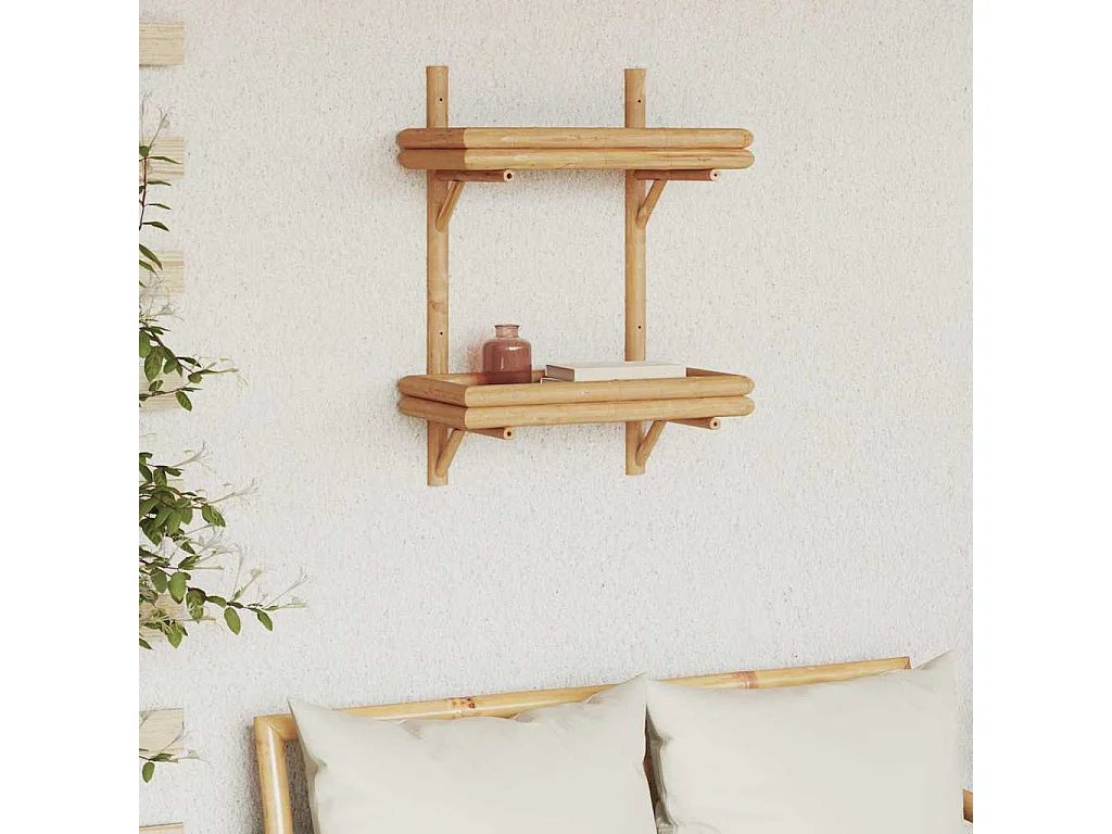 Wandplank met plank Bruin 45 x 26 x 60 cm Bamboe