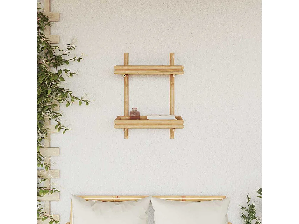 Wandplank met plank Bruin 45 x 26 x 60 cm Bamboe