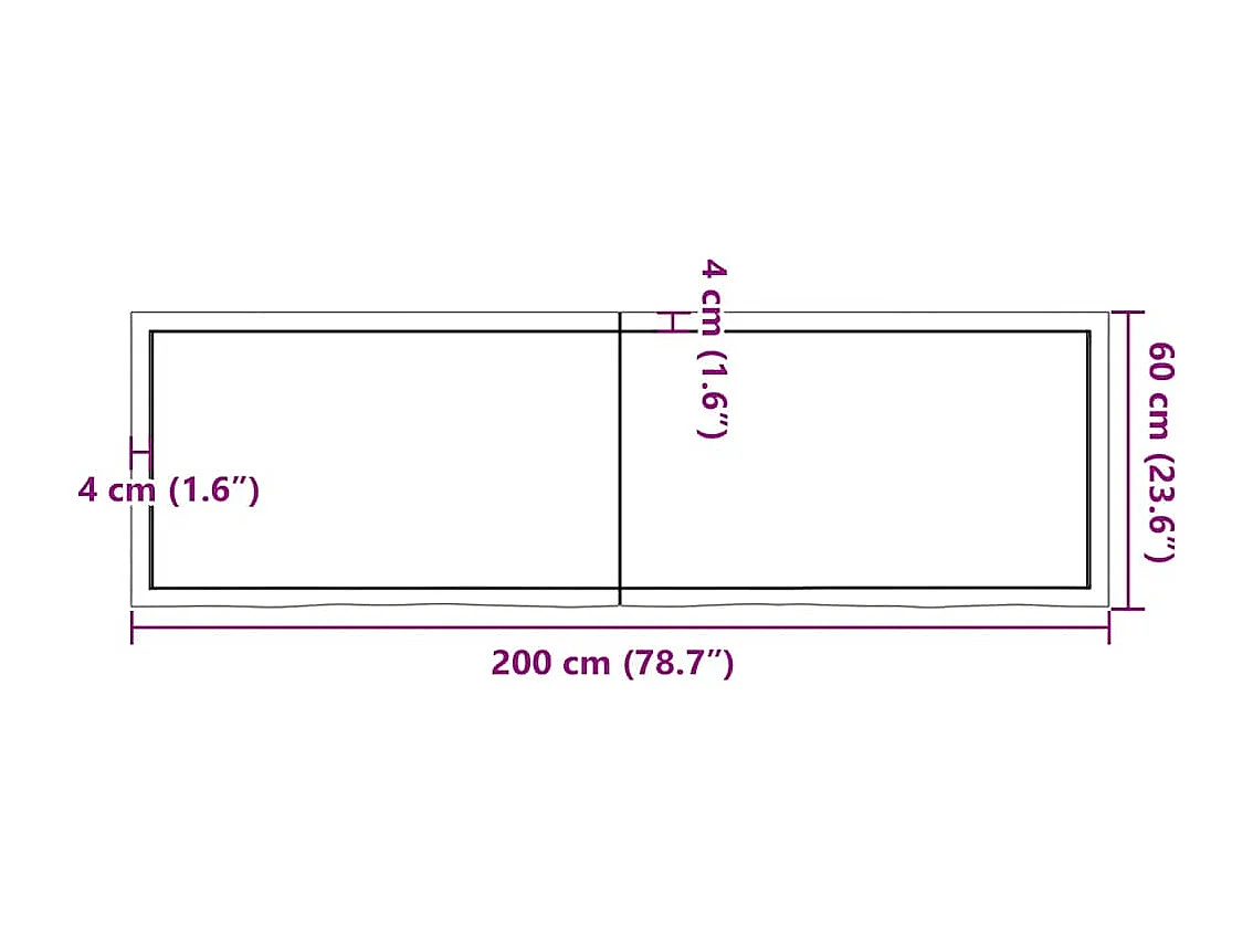 Étagère murale marron foncé bois chêne massif traité