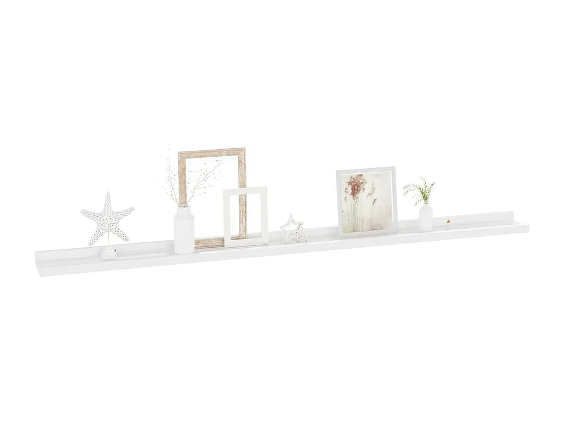 Estantes de pared 2 uds Blanco brillo 115x9x3 cm