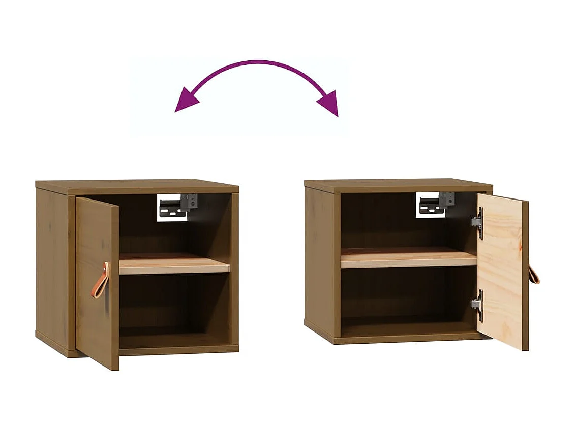 Armoires murales 2pcs Marron miel 31,5x30x30 cm Bois pin massif