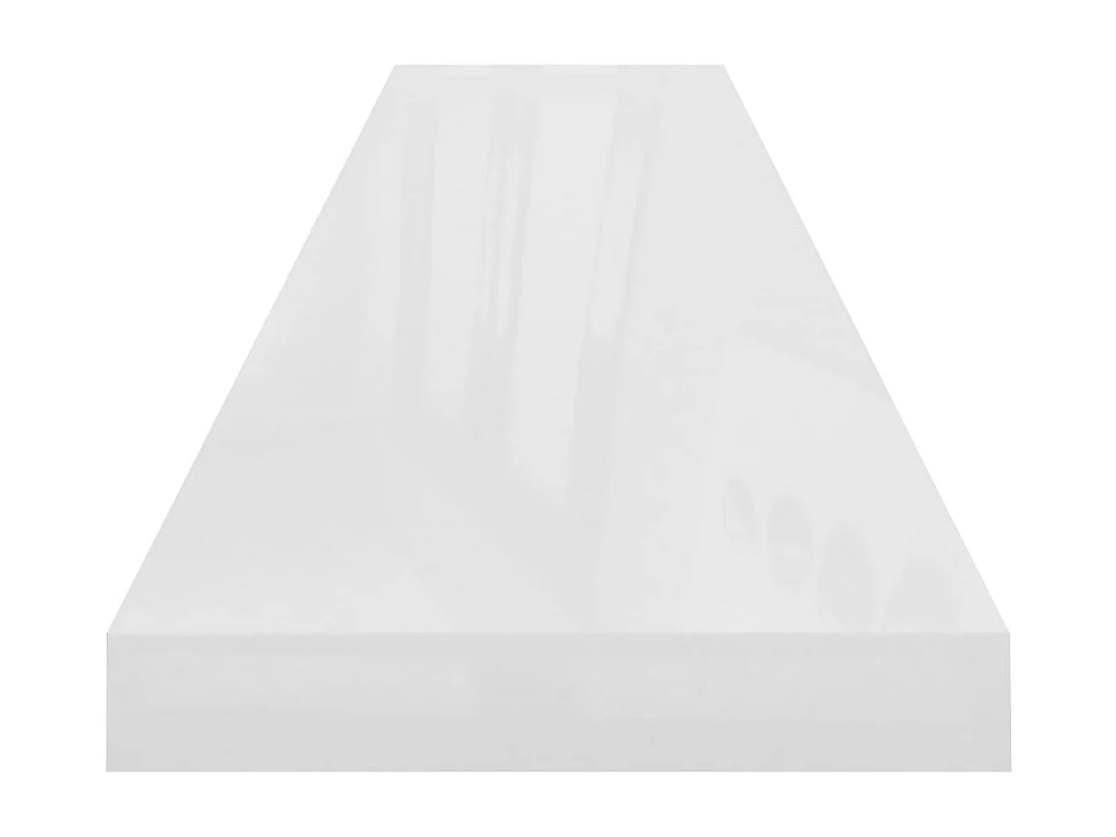 Estante flotante de pared MDF blanco brillo 120x23,5x3,8 cm