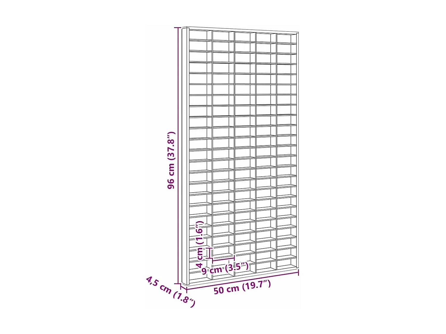 Vitrine Braun 50 x 4,5 x 96 cm Holzwerkstoff