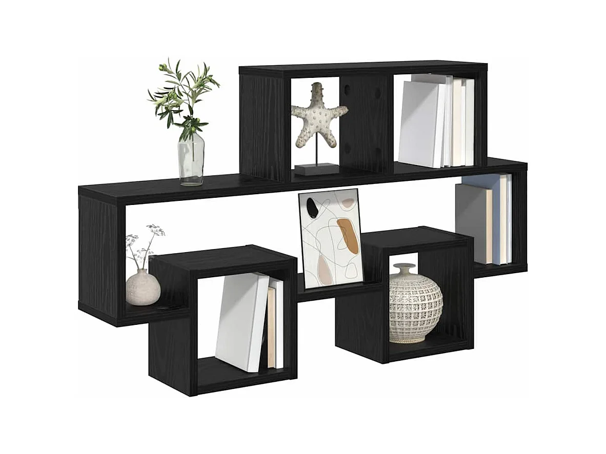 Mensola da parete in rovere nero 82 x 15 x 51 cm in legno ingegnerizzato