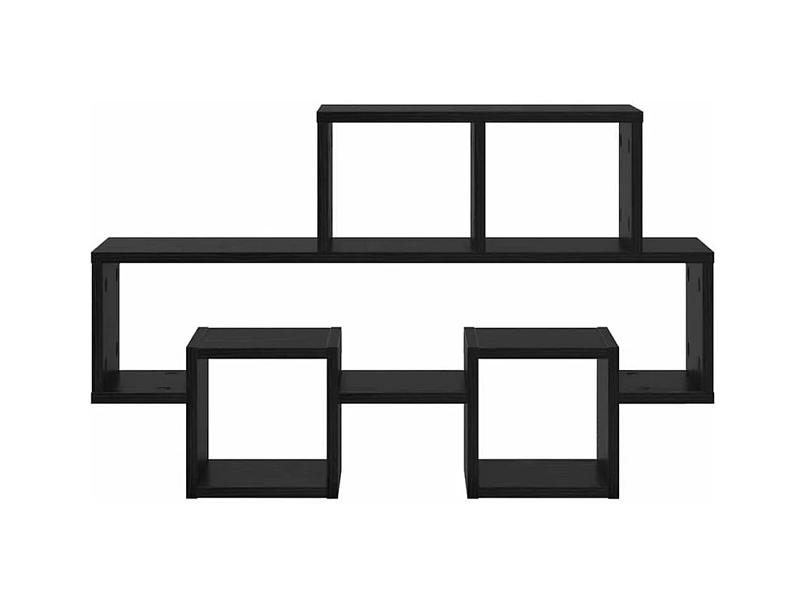 Mensola da parete in rovere nero 82 x 15 x 51 cm in legno ingegnerizzato