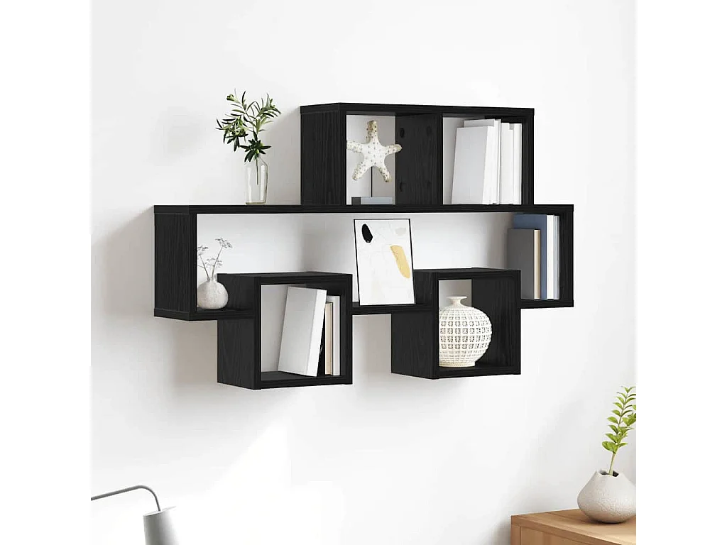 Étagère Murale Chêne noir 82 x 15 x 51 cm Bois d'ingénierie
