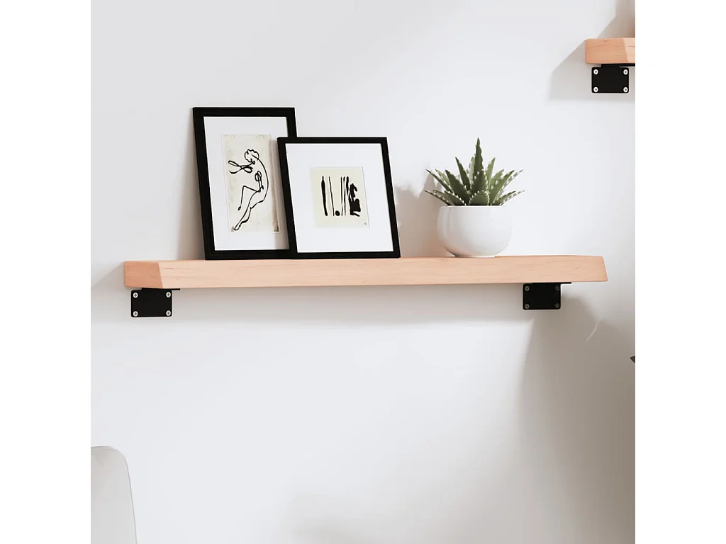 Estante de pared 60x10x4 cm madera maciza de roble sin tratar