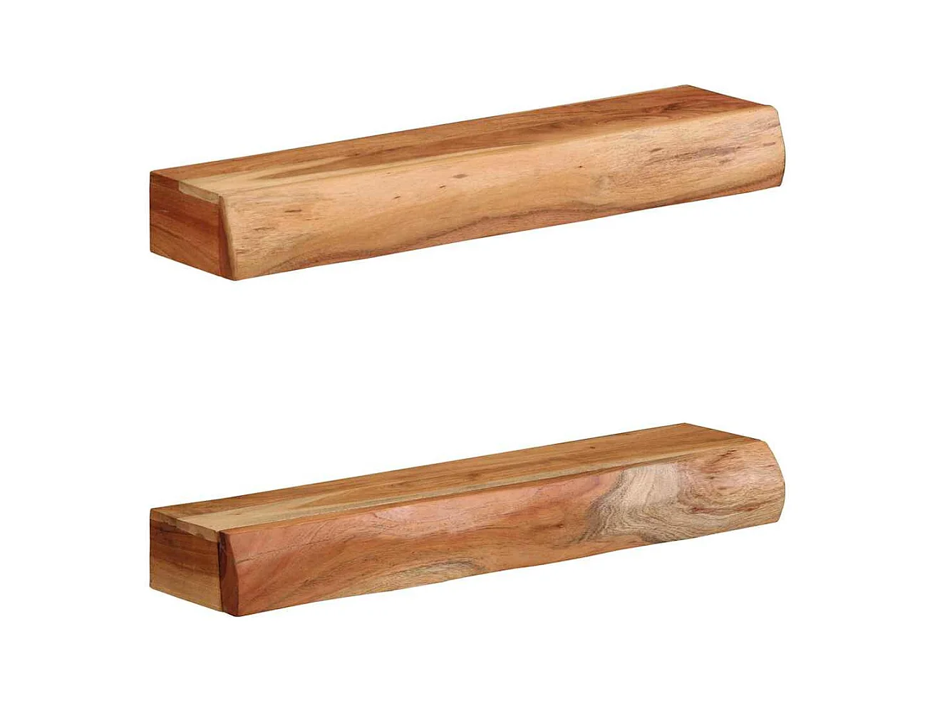 Estantes de pared 2 uds 60x17x8 cm madera maciza de acacia