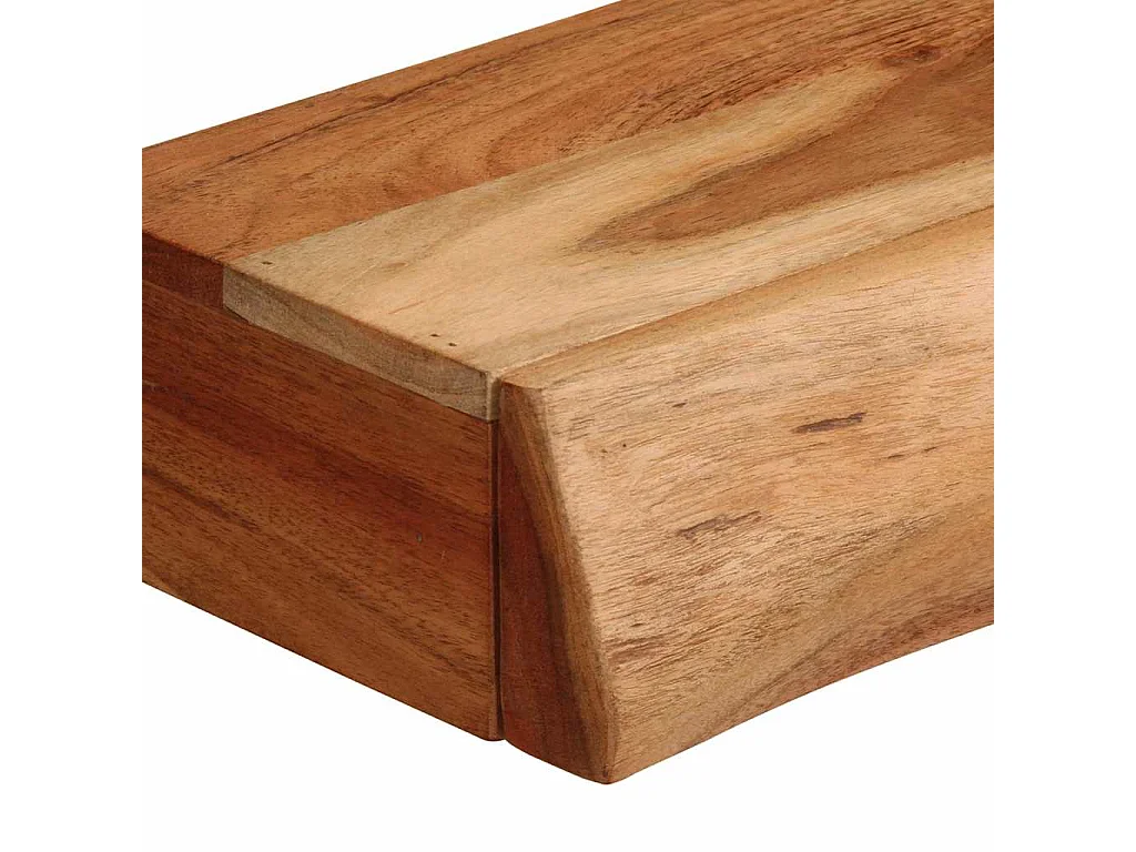 Estantes de pared 2 uds 60x17x8 cm madera maciza de acacia