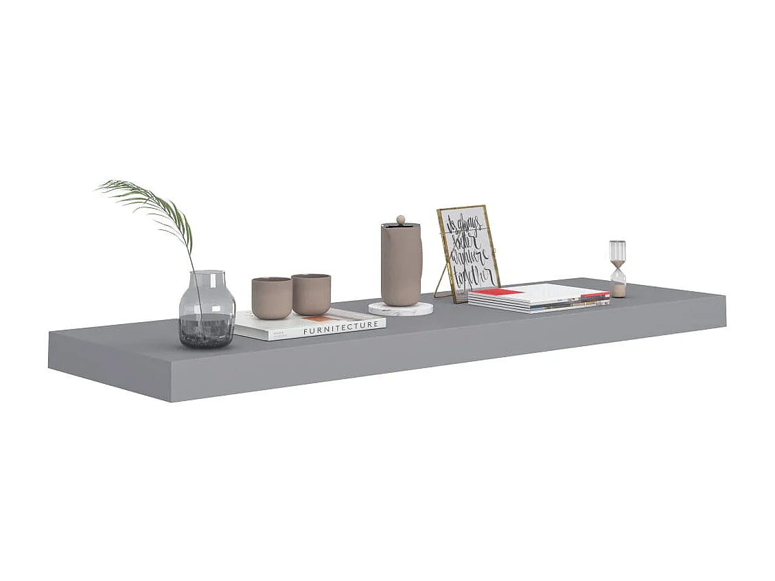 Étagères murales flottantes 2 pcs gris 80x23,5x3,8 cm MDF