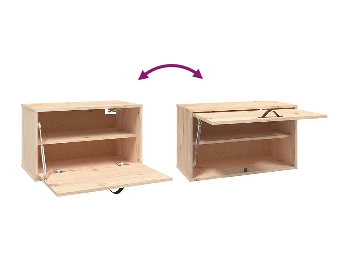 Wandkast 60x30x35 cm Massief grenenhout