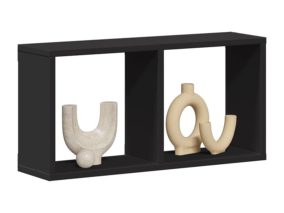 Mobiletto da parete 60x16x30 cm in legno ingegnerizzato nero