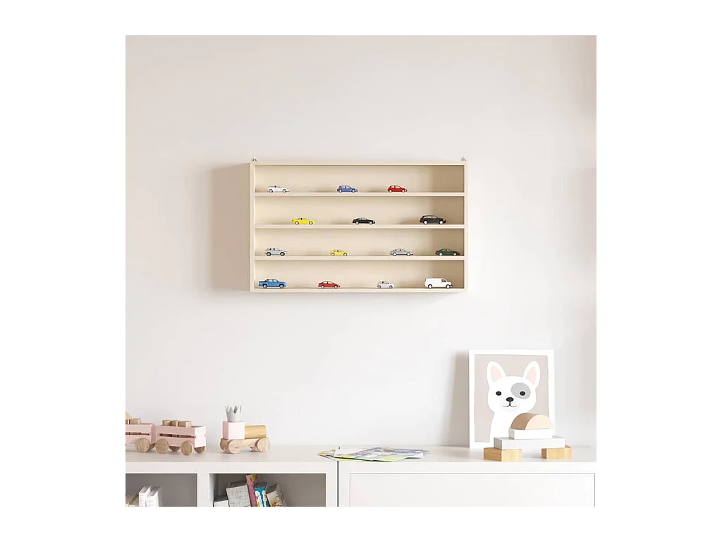 Braune Holzvitrine 60 x 8,5 x 37 cm Sperrholz