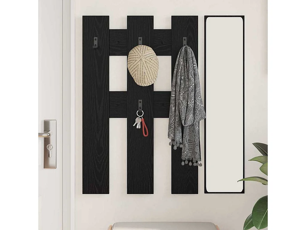 Appendiabiti da parete Appendiabiti da parete Rovere nero 65 x 3 x 100 cm