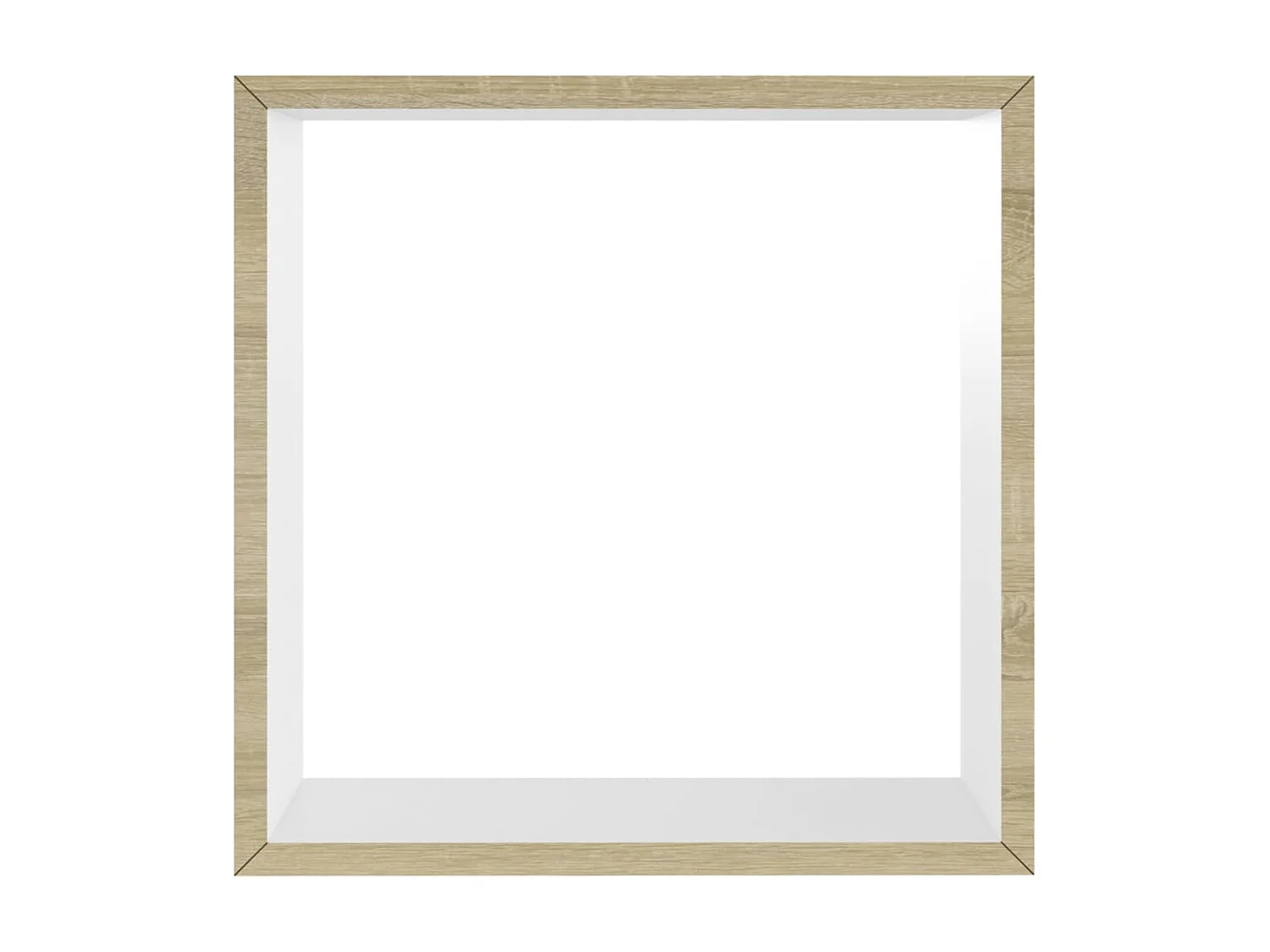 Mensole da parete a cubo da 3 pezzi, bianche e rovere Sonoma