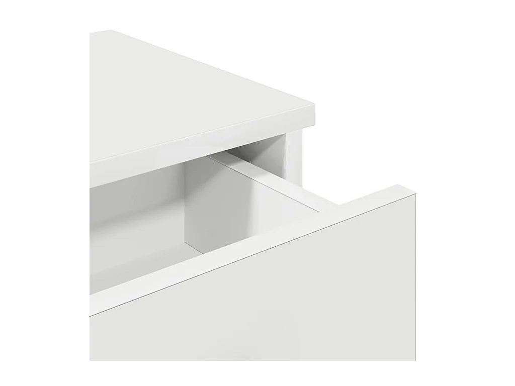 Estantería de pared blanca y cajones 100x37,5x19cm madera de ingeniería