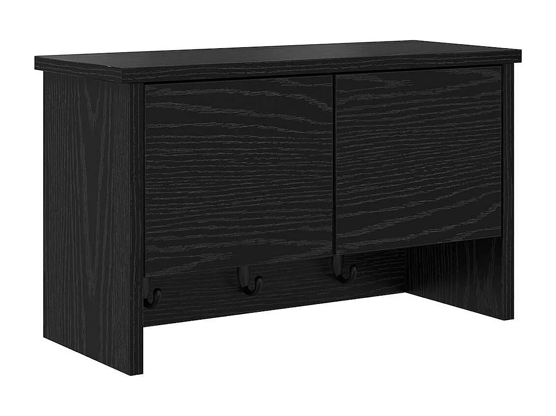 Appendiabiti da parete con ripiano Rovere nero 50 x 20 x 30 cm