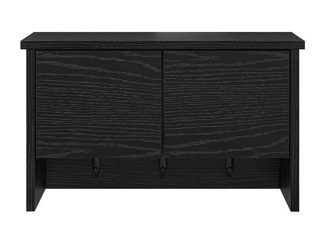 Appendiabiti da parete con ripiano Rovere nero 50 x 20 x 30 cm